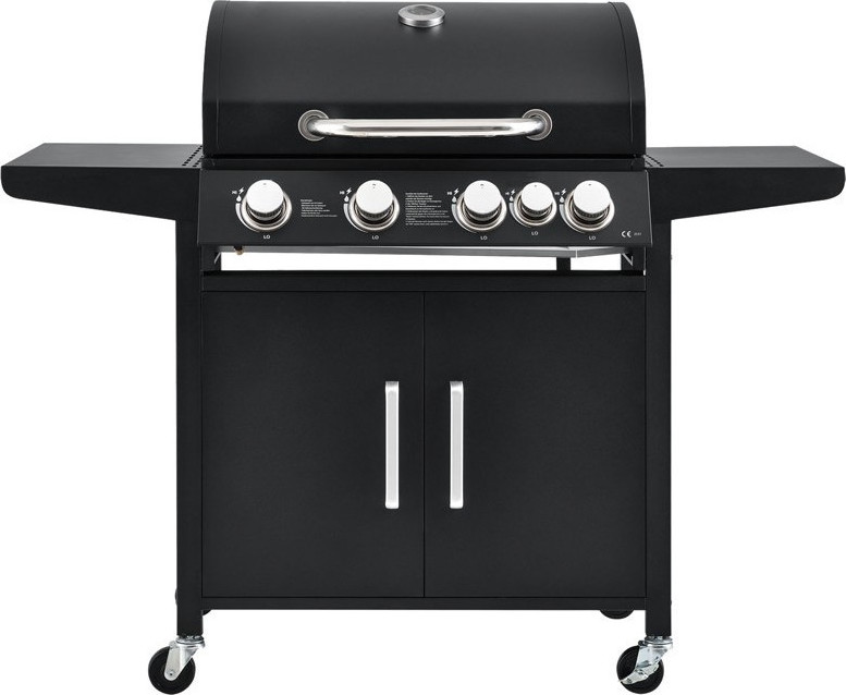BBQ4100 Ψησταριά Υγραερίου Μαντεμένια Σχάρα με 4 Εστίες και Πλαϊνό Μάτι