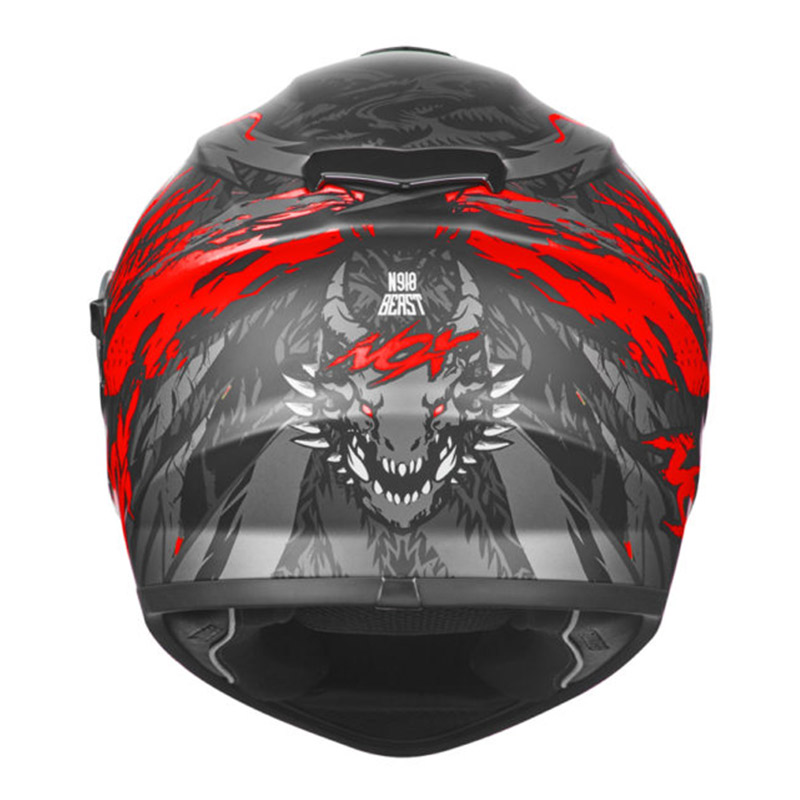 Κράνος Nox N918 Beast mat μαύρο/κόκκινο