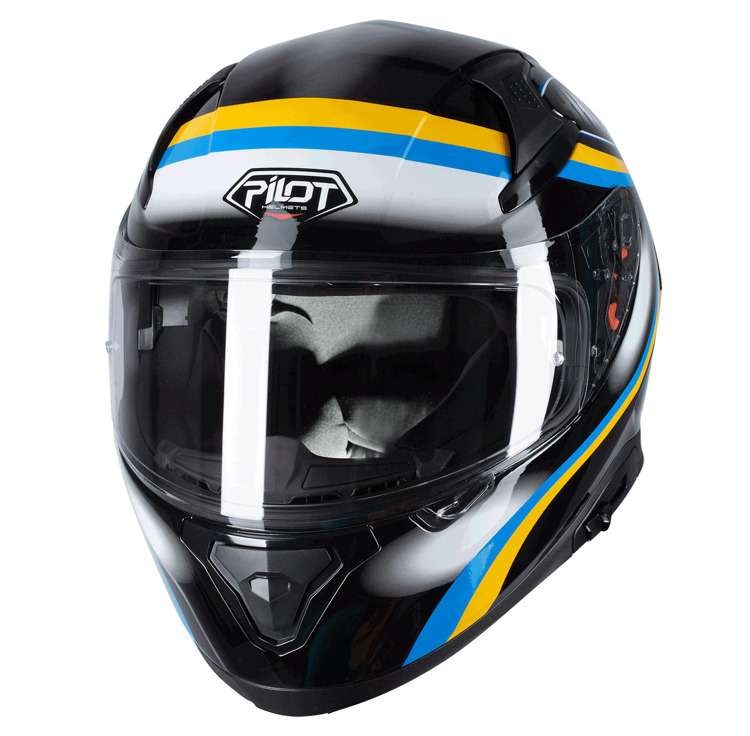 Κράνος Pilot Snake SV Racing μαύρο/μπλε/κίτρινο gloss