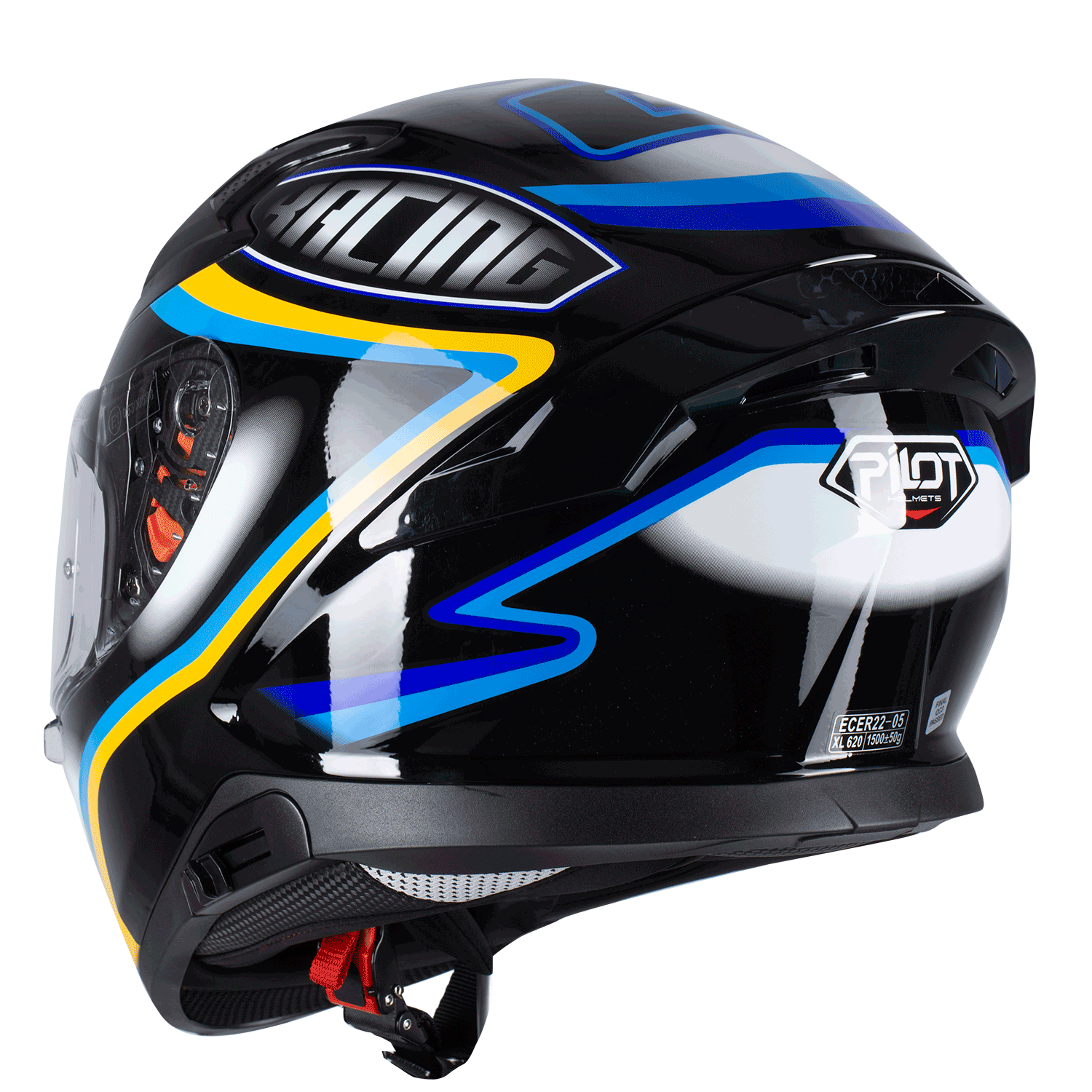 Κράνος Pilot Snake SV Racing μαύρο/μπλε/κίτρινο gloss