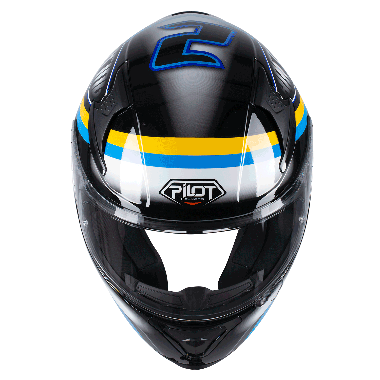 Κράνος Pilot Snake SV Racing μαύρο/μπλε/κίτρινο gloss